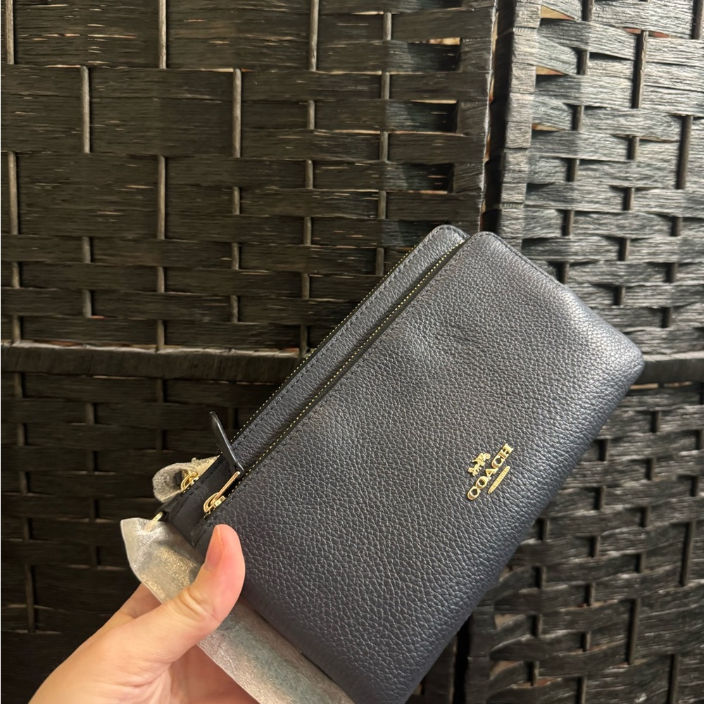 Coach Midnight Blue Leather Wristlet